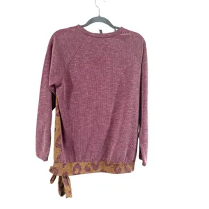 Women's Acting Pro Gold & Burgundy Leopard Print Sweatshirt M thumbnail 3
