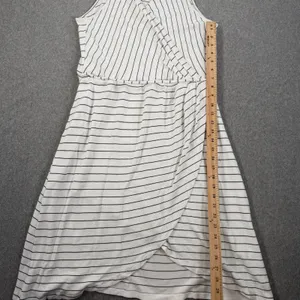 41 Hawthorn Stripe Wrap Dress Womens XXL V-Neck Spaghetti Strap White Black Knit thumbnail 5