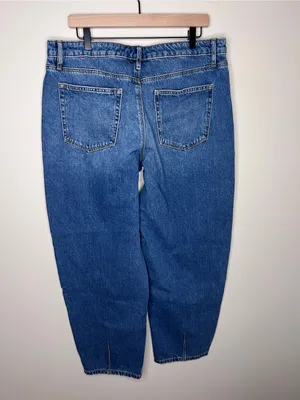 LOFT Rivete Mid Rise Barrel‎ Jeans Echo Wash Cotton Button Fly Crop Size 31 NWT thumbnail 5