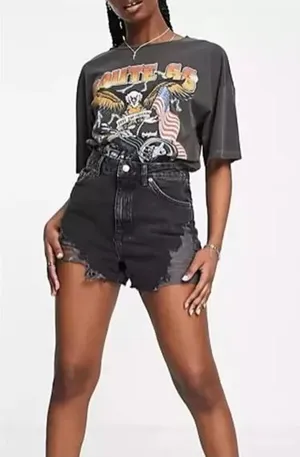 TopShop A Line cut off shorts size 6 thumbnail 1