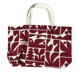 VUORI Tote Bag Limited Edition Holiday 2025 Canvas Maroon White Large Bag thumbnail 3