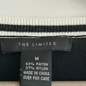The Limited Colorblock Knit Top Black Cream Size M thumbnail 6