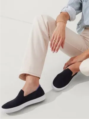💥ROTHY’S The Original Slip On Sneaker Navy Knit Eco Friendly Women’s Sz 10💛 thumbnail 1