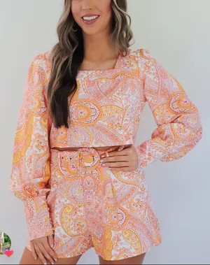 Paisley Matching Set Orange thumbnail 1