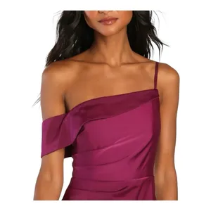 Lulus Showing Off A Little Magenta Asymmetrical Tulip Midi Dress XS Formal NWT thumbnail 3