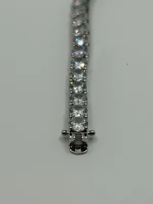 Real Silver 5mm Tennis Bracelet Moissanite VVS1 D Mens Iced 8 Inch High Quality thumbnail 5