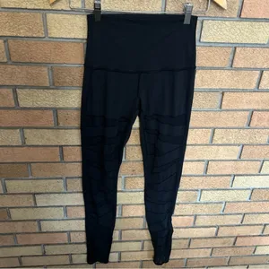 Lululemon Athletica Criss Cross Mesh Leggings Women's Black Athletic Size 4 thumbnail 2