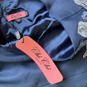NWT CHI CHI LONDON Appliqué Fit Flare Party Dress Navy 4 thumbnail 13