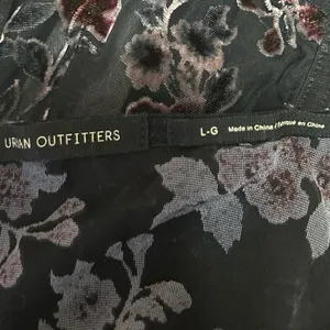 NEW Urban Outfitters Bella Floral Lace Velvet Sleeveless Crop Corset Tank Top L thumbnail 6