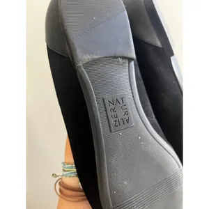 Black Suede Leather Loafers size 10 Parker Flats Office Chic Minimalist Preppy thumbnail 7