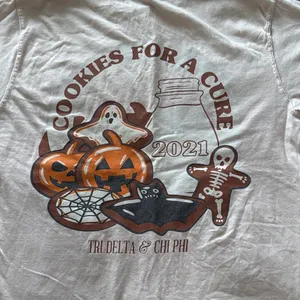 Comfort Colors Cream Cookies for a Cure Tri Delta & Chi Phi Sorority Graphic Tee thumbnail 6