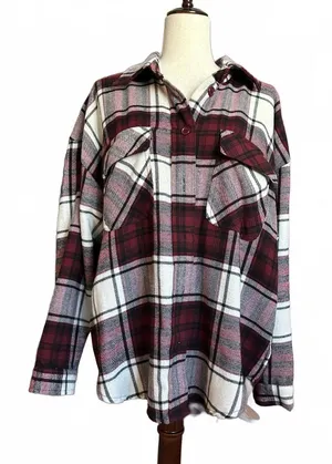 Justify Plaid Button-Up Flannel Shirt XL thumbnail 1