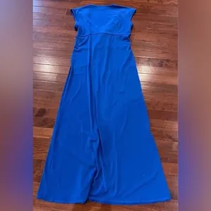 Sharon Charles twist front empire waist royal blue maxi dress size 0-2 thumbnail 3