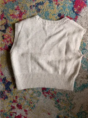 Sincerely Jules Cream Sweater Vest Knit thumbnail 2