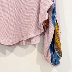 Free People Blossom Thermal XS Cottagecore Boho‎ Peasant Fairy Floral Waffle Top thumbnail 7