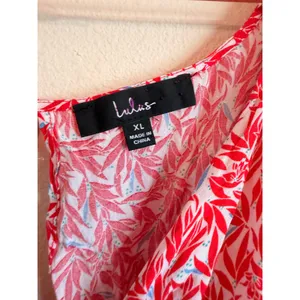Lulus Romper Womens XL Red Tropical Leaf Tie Front Cutout RE90452HL Summer Mini thumbnail 5