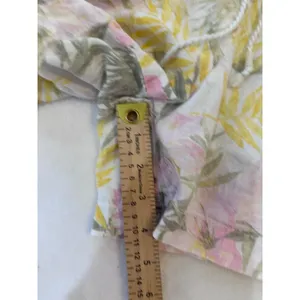 Briggs Womens Tropical Floral Linen Blend Smocked Shorts Pink Yellow Medium thumbnail 5