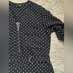 Express Black and White Polka Dot Long-Sleeve Mini Dress Size S/P thumbnail 8