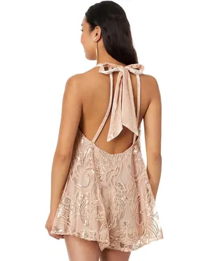 Free People Swingin' It Romper Champagne thumbnail 2