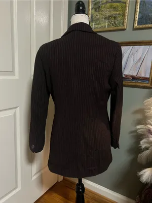 Vintage dark academia office siren espresso brown wool blend Blazer Size 10 thumbnail 2