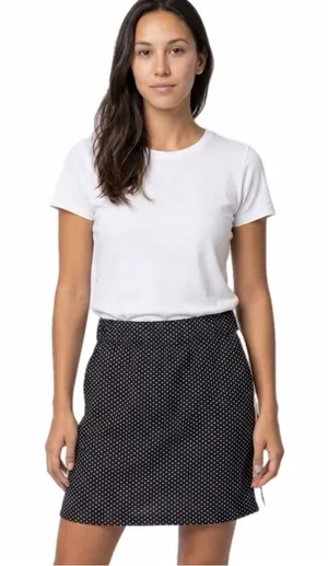 TALBOTS Athletic Skort Black with White Polka Dots & Side White Stripe Medium thumbnail 1