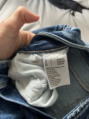 American Eagle Distressed Jeans Blue Denim Stretch thumbnail 3