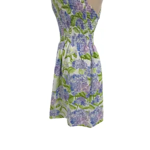 Hill House Home Lilou Nap Dress Hydrangea Floral Smocked Mini Purple White XS thumbnail 9
