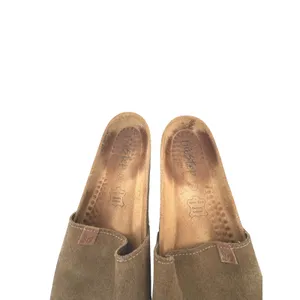 BioStep Slide Sandals Women 9.5 Brown Suede Leather Cork Footbed Bohemian Casual thumbnail 2