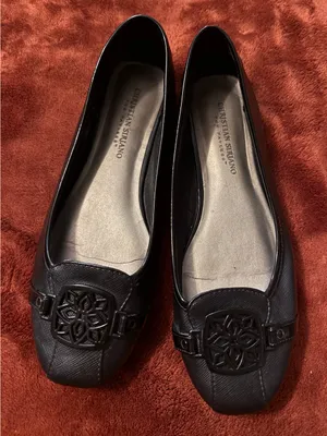 Christian Siriano Black Decorative Medallion Flats thumbnail 1