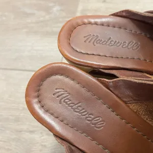 Madewell Leather Floral Clog Mules Women's 9 Brown Pink Wood Heel Y2K Boho thumbnail 5