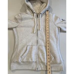 Abercrombie & Fitch Y2K Zip Hoodie Womens Medium Sherpa Lined Spellout 2000s thumbnail 6