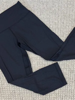 Lululemon Athletic Cropped 3/4 Dot Yoga Leggings Women’s Size 8 Black thumbnail 1