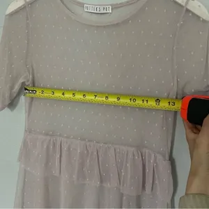 Potter's Pot‎ Pink Ruffled Short Sleeve Sheer Blouse Fairy Fairycore Fae Peplum thumbnail 8