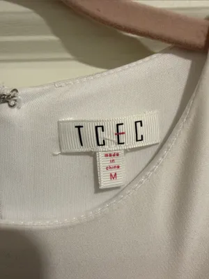 TCEC White Short Sleeve Ruffle Hem Dress Tunic thumbnail 2