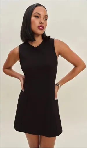 REFORMATION Ava Black Knit Mini Dress Size S thumbnail 1