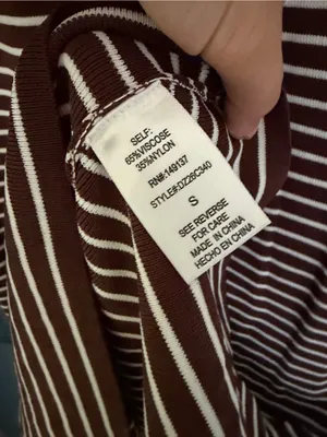 Double Zero Chocolate Brown & White Striped Ribbed Midi Tank Dress – Small NWT thumbnail 6