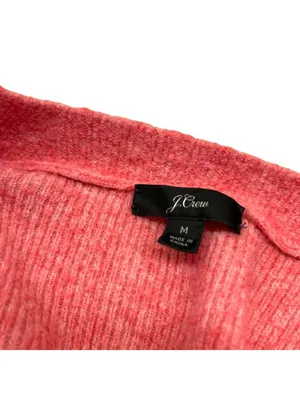 J. Crew Long Cardigan Sweater Pockets Pink Heather Preppy Cozy Size Medium thumbnail 8