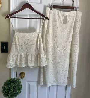 A New Day Cream Eyelet Maxi and Top Set thumbnail 1