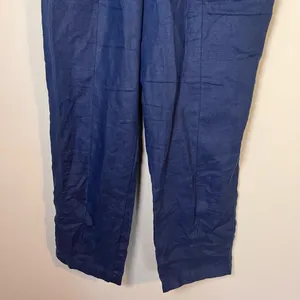 Quince European Linen Tapered Pull On Ankle Pants Navy Blue M thumbnail 3