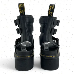 Dr. Martens Giavanna Black Leather Platform Sandals Buckles Gladiator Fit Size 9 thumbnail 9