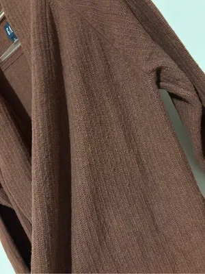 GAP Open-Front Merino Blend Cardigan Sweater Burnt Russet Brown size large thumbnail 7