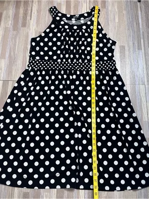 APT. 9 Black & White Polka Dot Halter Dress Women’s Size XL thumbnail 3