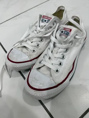 Converse White Low Top Canvas Sneakers - All Star - size 7 thumbnail 2