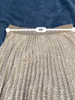 Vince Camuto Beige Micro Dot Pleated Midi Skirt thumbnail 6
