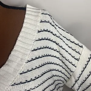 Westport Dressbarn chunky knit v-neck stitch detailed oversized sweater size XL thumbnail 6