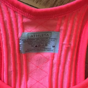 Athleta M ruched sides bright pink workout tank thumbnail 2
