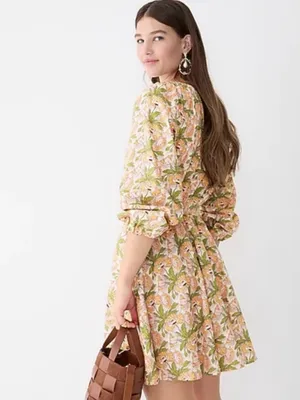 J. Crew Smocked-waist mini dress in Liberty of London Butterfield Poppy fabric thumbnail 3