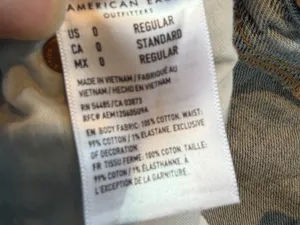 American Eagle Hi Rise A Line Light Wash Denim Jean Mini Skirt Size 0 thumbnail 8