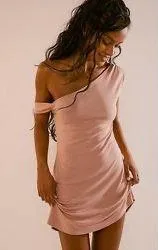 Free People Brown Good Feels One-Shoulder Mini thumbnail 1