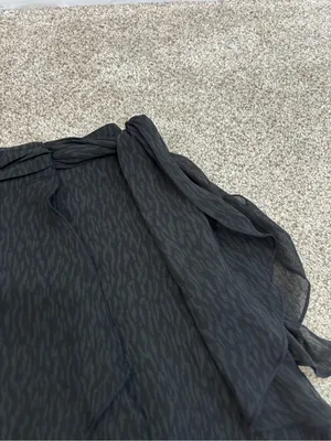 Aerie Chiffon Flowy wrap skirt black mini skirt lined size S Gothcore coquette thumbnail 7